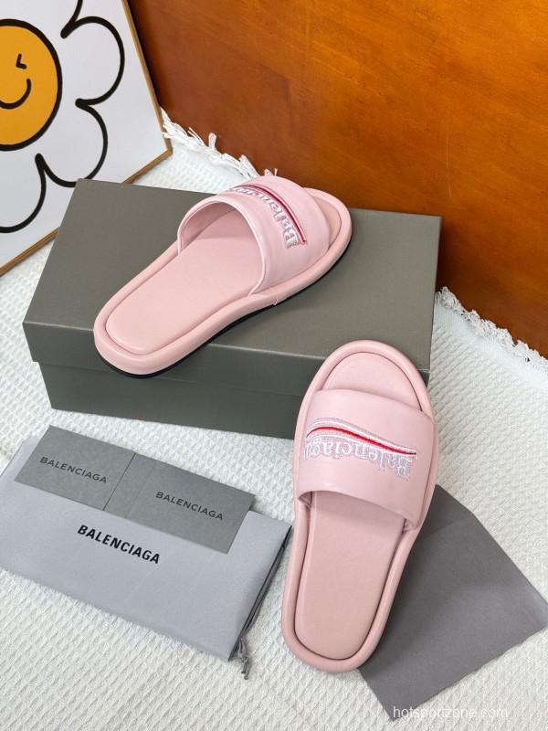 2025 Balenciaga Pink Rubber Slippers