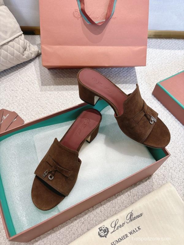 2025 Women LP Brown Suede Mules