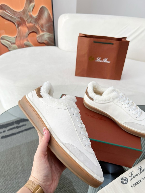 2024 Unisex Le Parmentier White Suede Rubber Low Top Tennis Shoes MJ00350