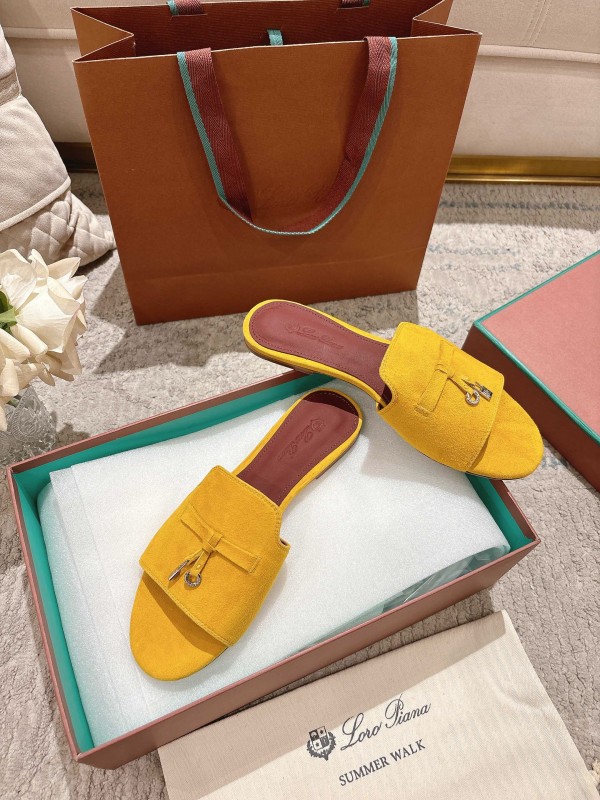 2025 Women LP Yellow Suede Slippers LY00000