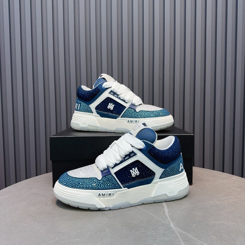 2024 Unisex Amiri Blue White Leather Sneakers MJ00410