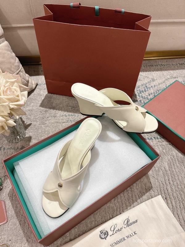2025 Women LP White Leather Sandals LY00300
