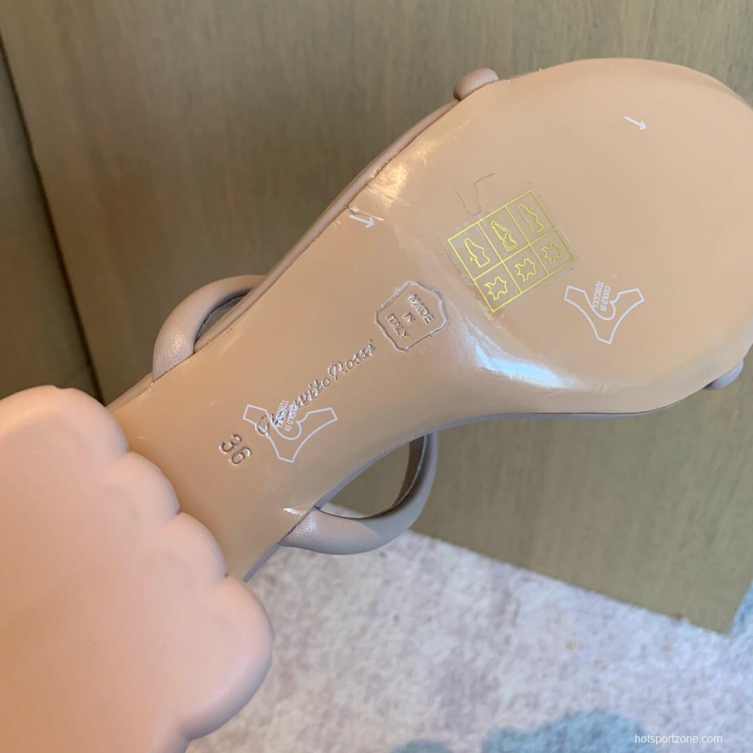 2025 Women Gianvito Rossi Beige Leather Slippers KFY00260