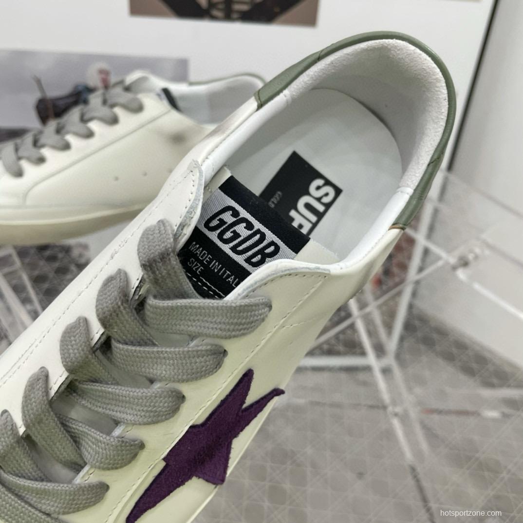 2025 Women GGDB White Purple Leather Sneakers