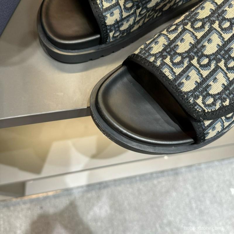 2024 Slippers Dior Black Canvas Slippers MJ00180