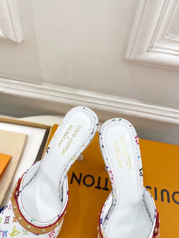 2025 Slippers Louis Vuitton Multi Color Leather Slippers KFY00290