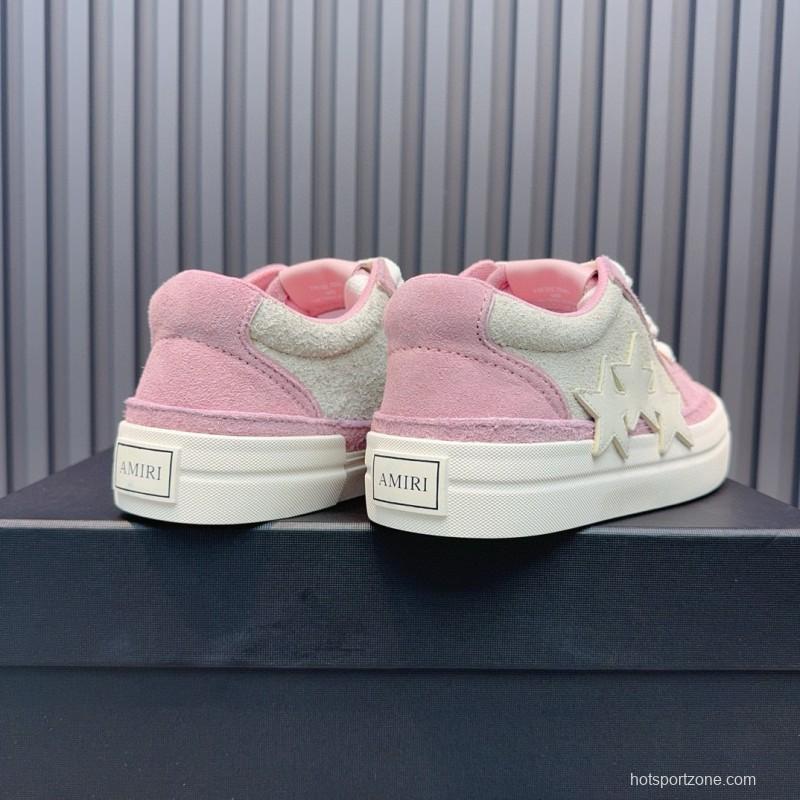 2024 Women Amiri Pink White Canvas Sneakers MJ00300