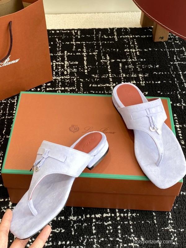 2025 Women Le Parmentier Lavender Suede Slippers KFY00280