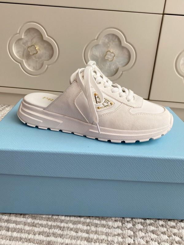 2025 Women Prada White Leather Sneakers LY00290