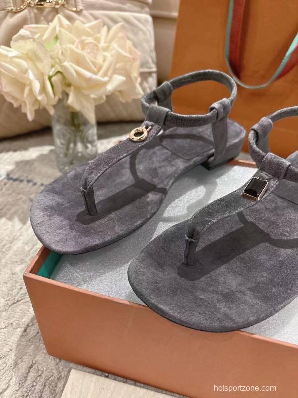 2025 LP Gray Suede Sandals