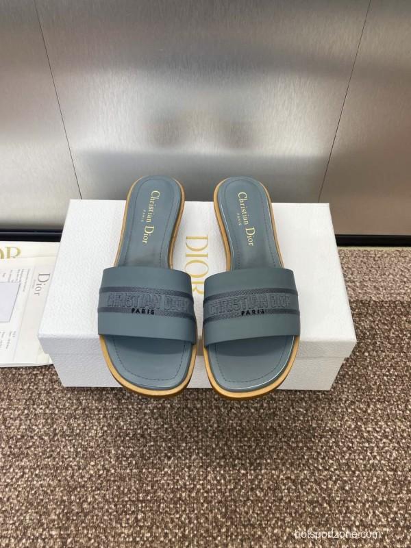 2025 Slippers Dior Gray Fabric Slippers
