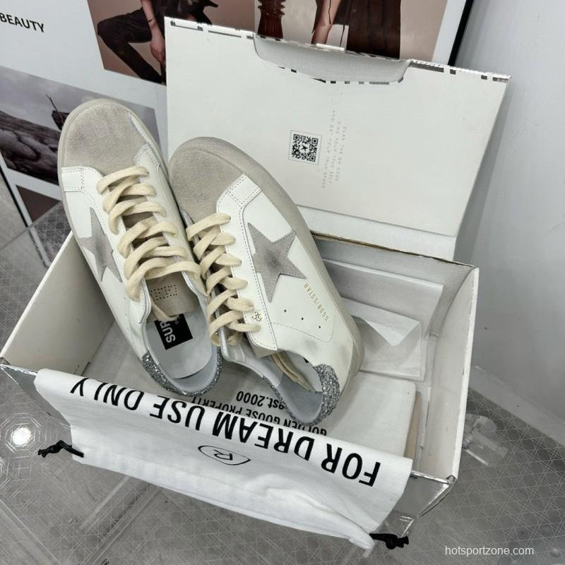 2024 Women GGDB White Grey Leather Suede Sneakers