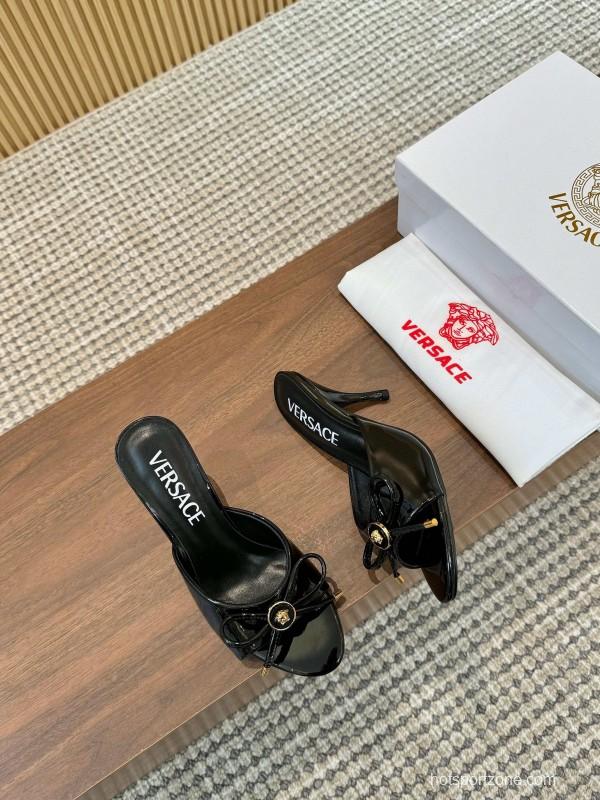 2025 Women VERSACE Black Leather High Heel LY00210