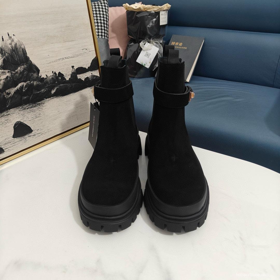 2024 Women Dolce & Gabbana Black Suede Boots MJ00390