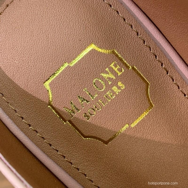 2025 Women Malone Souliers Pink Leather Mid Heel