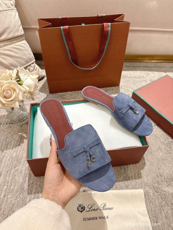2025 Slippers LP Blue Suede Slippers LY00270
