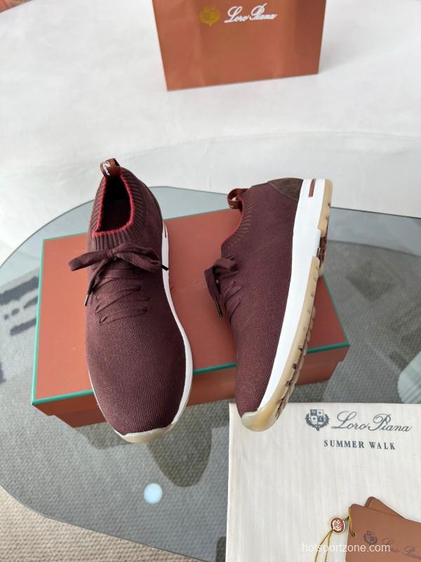 2024 Men LP Burgundy Wool Knit Sneakers MJ00330