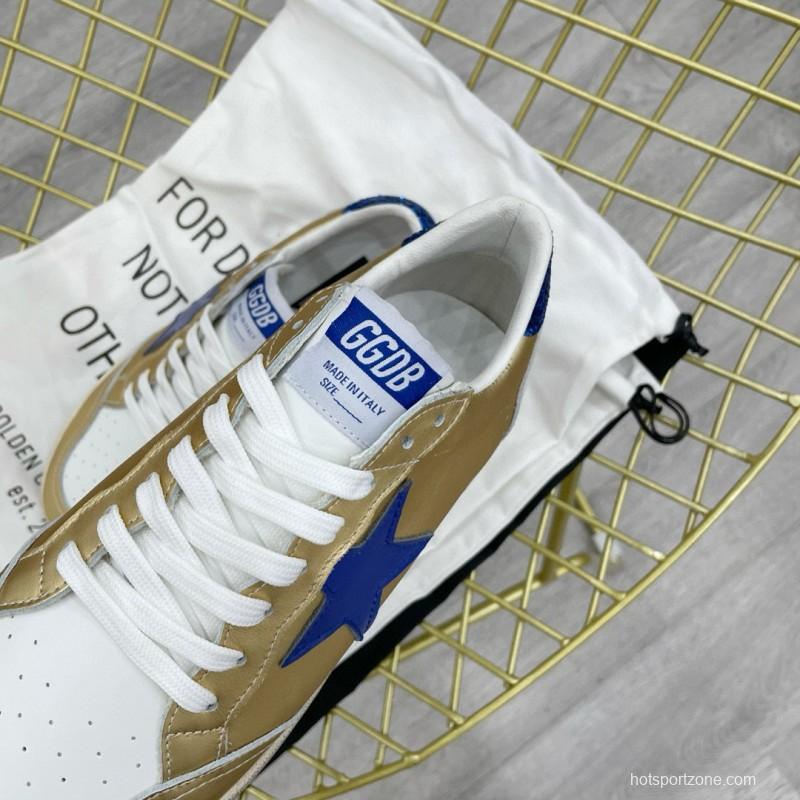 2024 Unisex GGDB Gold Blue White Leather Sneakers MJ00260