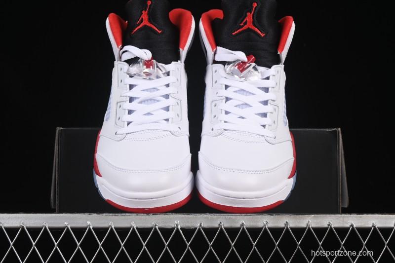 Nike Air Jordan 5 Retro Fire Red Black Tongue Basketball Shoes - HQ7978-101