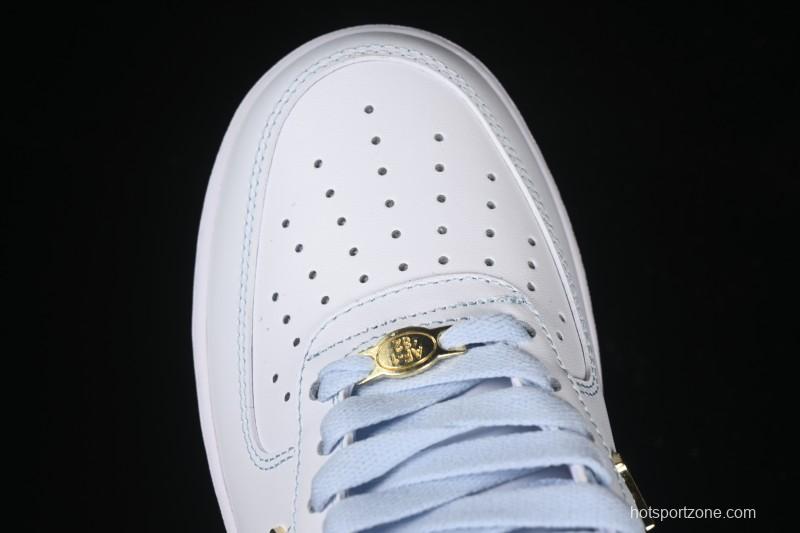 Nike Air Force 1 '07 Low Custom 2D Theme Four Hook Sky Blue Casual Sneakers - ZH0316-084
