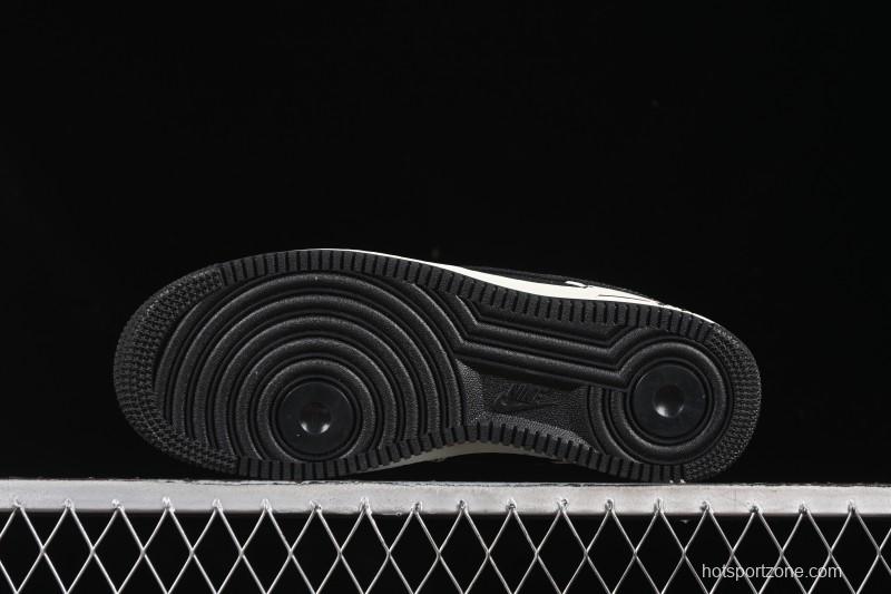 Nike Air Force 1'07 Low Black White Triple Swoosh Casual Sneakers - SC9207-537