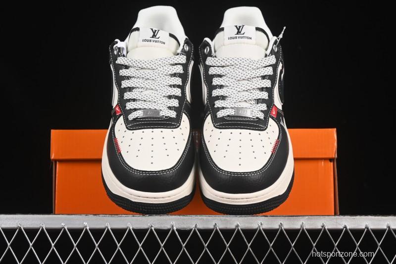 Nike Air Force 1 '07 Low LV Collaboration Black Leather Casual Sneakers - YX5066-349