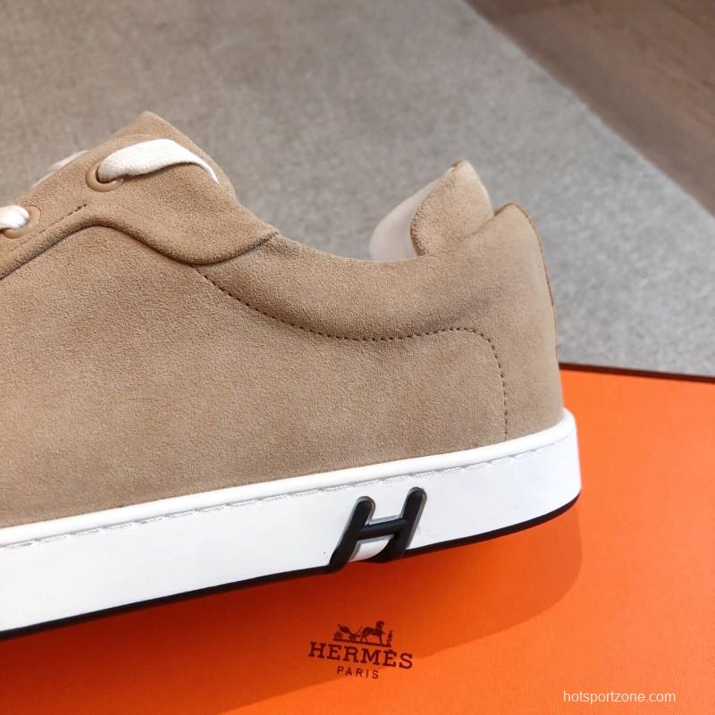 2025 Unisex H Brown Beige Suede Sneakers AS00380