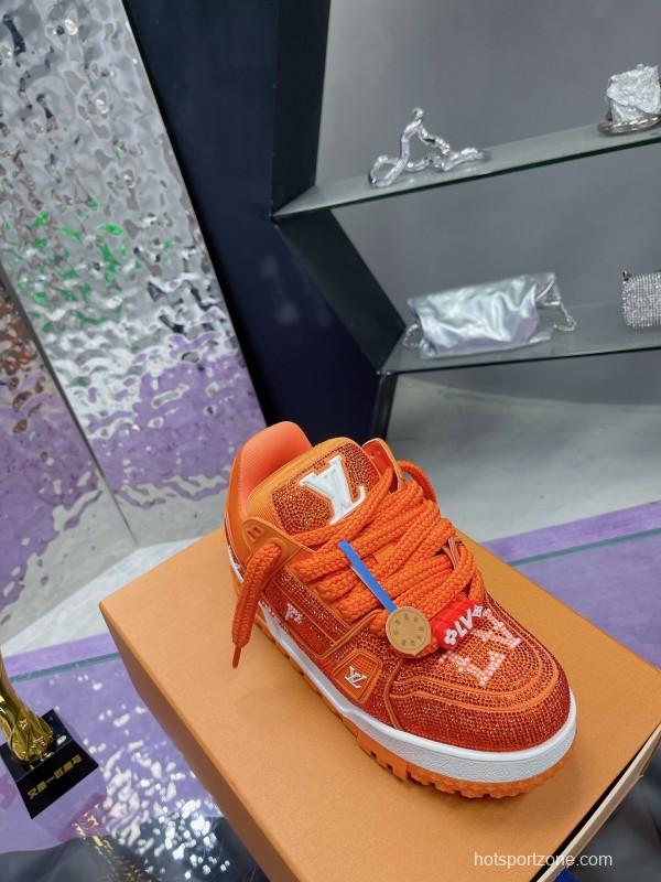 2025 Unisex Louis Vuitton Orange Crystal Plimsolls Bing Bing AS00420