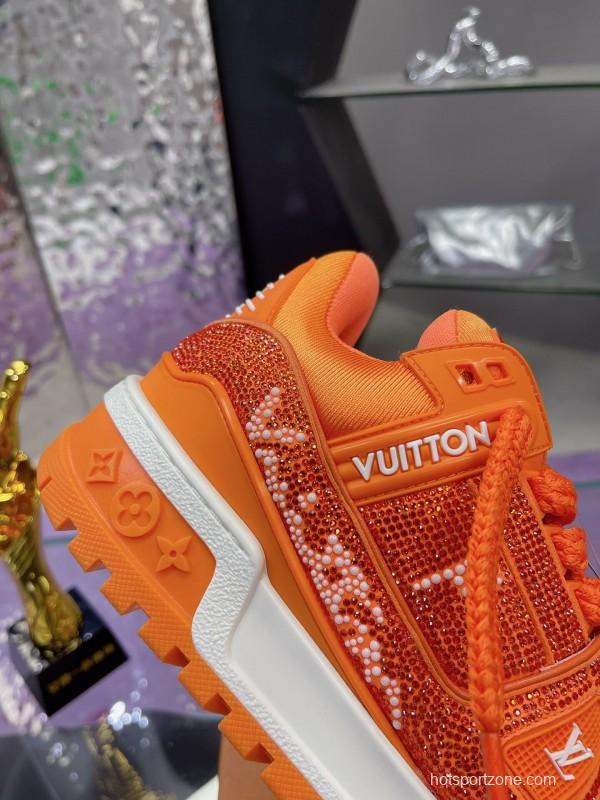 2025 Unisex Louis Vuitton Orange Crystal Plimsolls Bing Bing AS00420