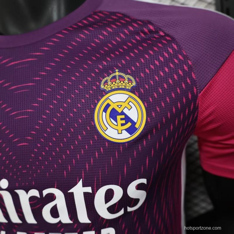 Player Version 25/26 Real Madrid Purple Pink with Geometric Wave Pattern Jersey