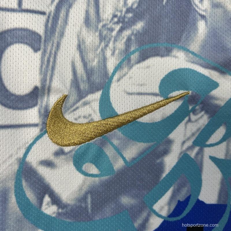 25/26 FC Barcelona White with Collage Art Jersey