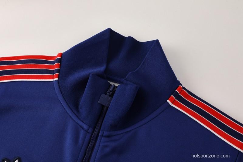 25/26 Arsenal Blue with Red & White Stripes Full Zipper Jacket +Long Pants