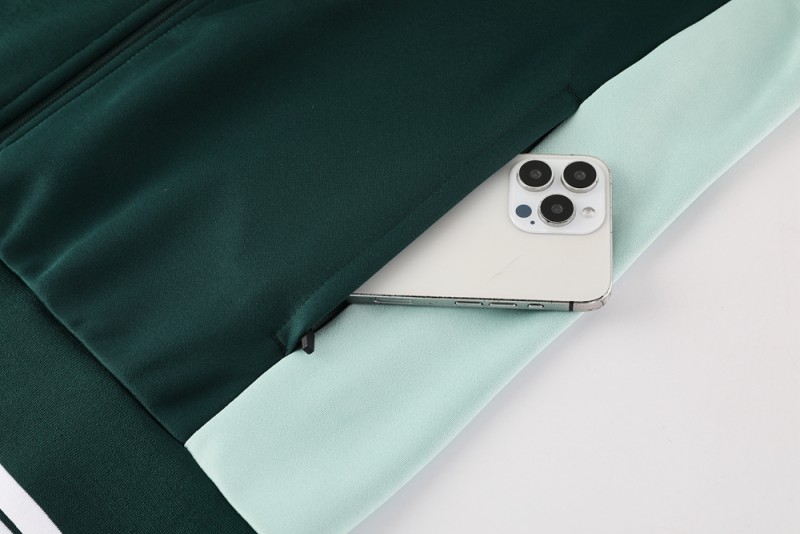 2025 Nike Green/White Full Hoodie Zipper Jacket +Long Pants