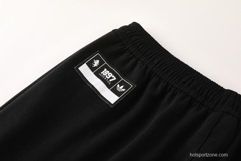 25/26 Juventus Black Hoodie Full Zipper Jacket + Long Pants