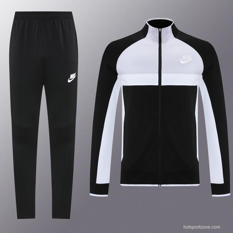 2025 Nike Grey/Black Full Hoodie Zipper Jacket +Long Pants