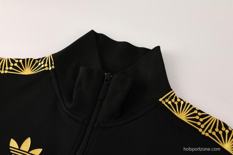 2025 Adidas Black Full Hoodie Zipper Jacket +Long Pants