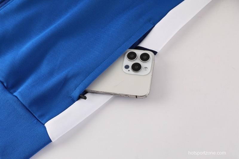 2025 Nike Blue Full Hoodie Zipper Jacket +Long Pants