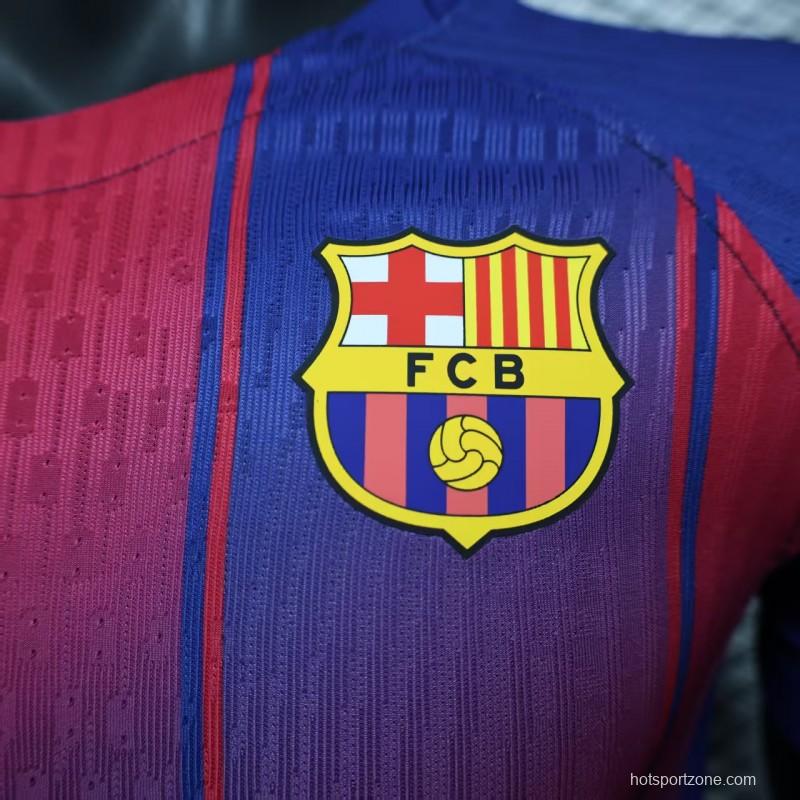 Player Version 25/26 Barcelona Home Jersey Without Sponsor