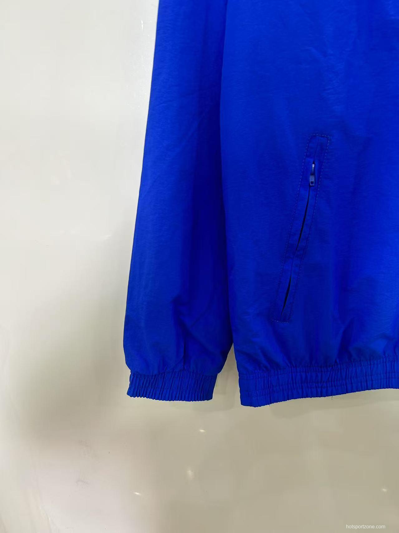 25/26 Club America Navy Blue with Aztec-Inspired Geometric Pattern Windbreaker