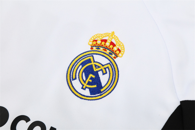 Retro 08/09 Real Madrid White Half Zipper Jacket