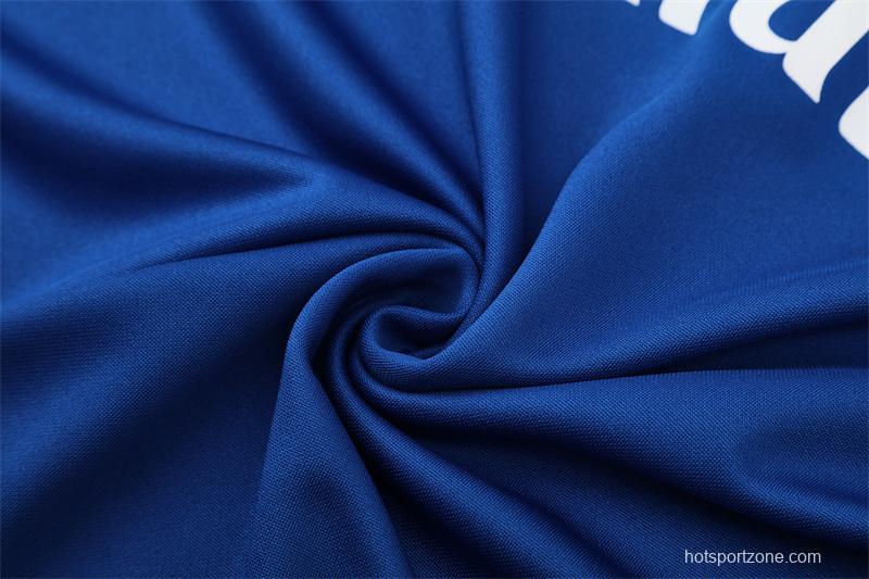 Retro 13/14 Real Madrid Color Blue Half Zipper Jacket