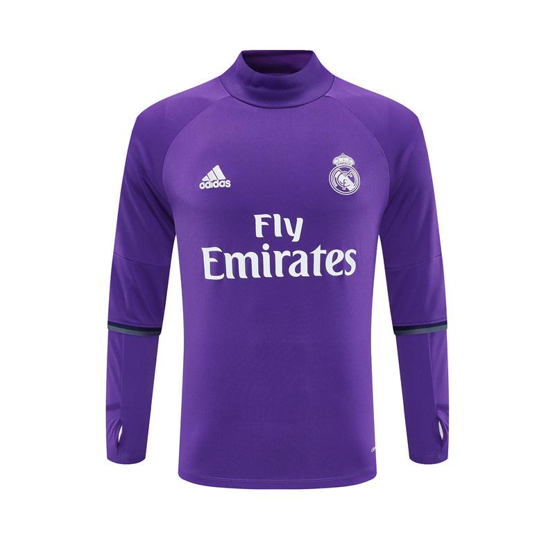 Retro 16/17 Real Madrid Purple Half Zipper Jacket