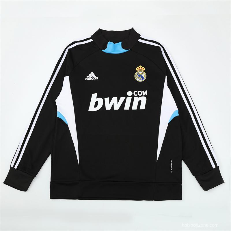 Retro 08/09 Real Madrid Black Half Zipper Jacket+Long Pants