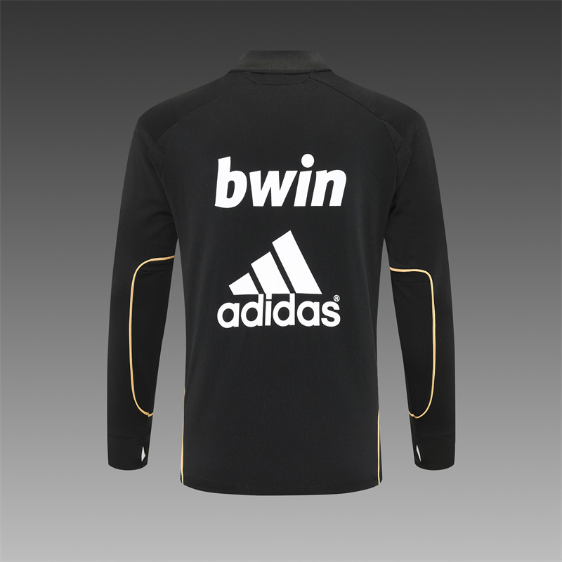 Retro 11/12 Real Madrid Black Half Zipper Jacket