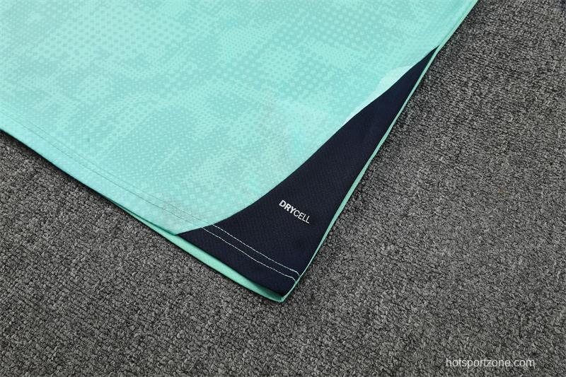 25/26 Olympique de Marseille Lake Blue Camouflage with XS Short Sleeve+Soccer Shorts