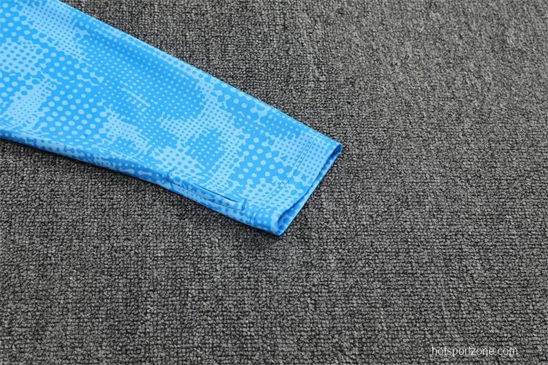 25/26 Manchester City Light Blue Camouflage Half Zipper Jacket+Long Pants