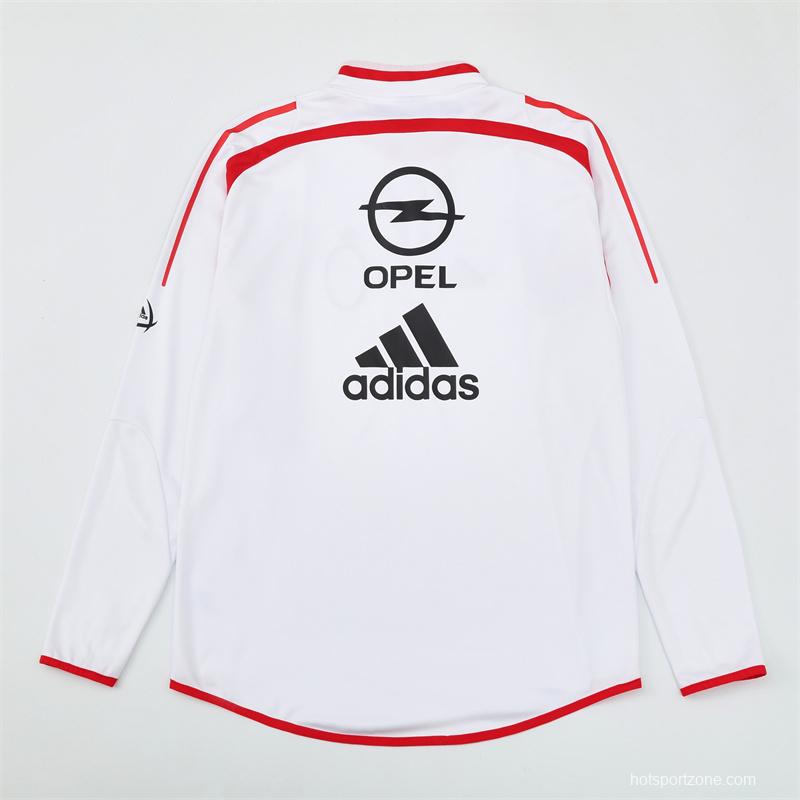 Retro 04/05 AC Milan White Half Zipper Jacket