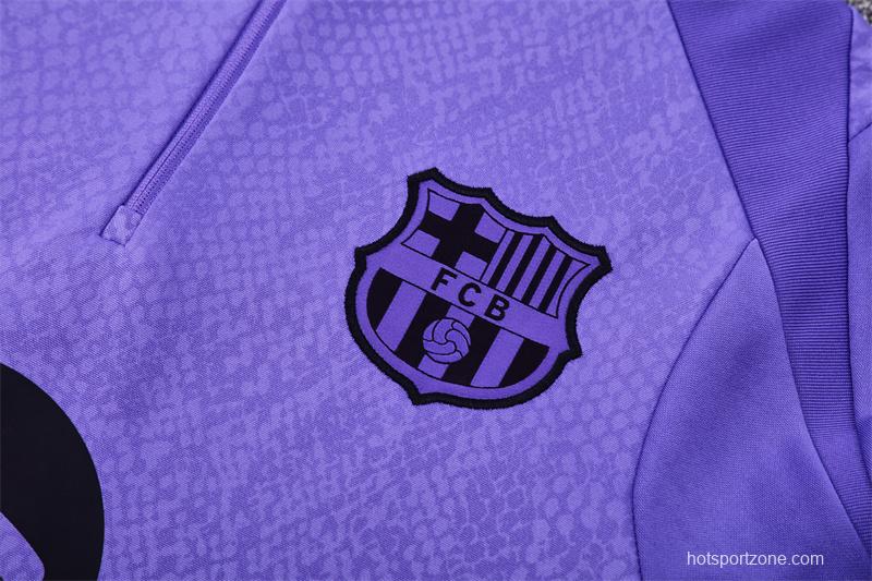 25/26 Barcelona Purple Joint Edition Half Zipper Jacket+Long Pants
