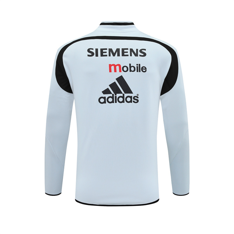 Retro 04/05 Real Madrid Light Grey Half Zipper Jacket
