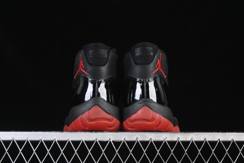 Nike Air Jordan 11 Retro Black Red Basketball Shoes - 378037-326